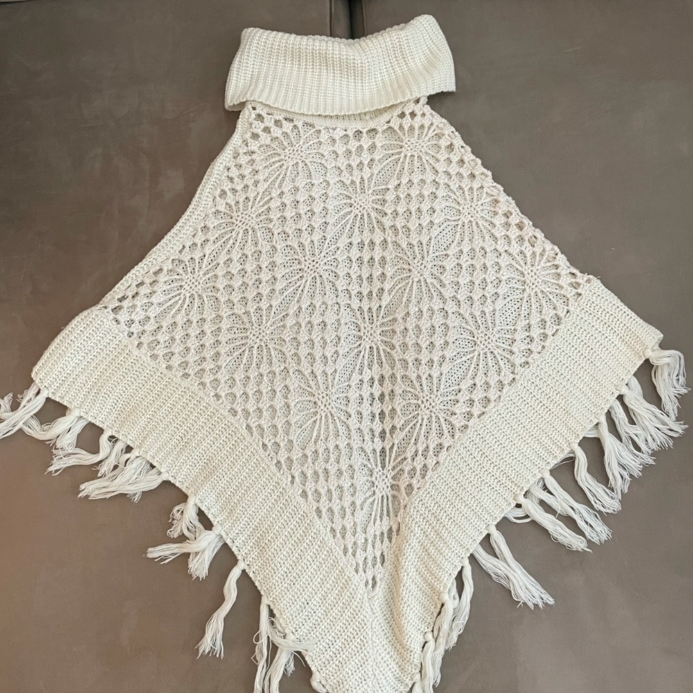 BEBE Sequined Wool Poncho